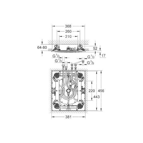 Стельовий душ Grohe Rainshower F-Digital 27939001, фото , изображение 2