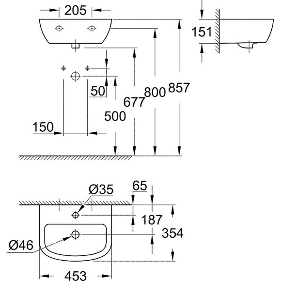 Раковина керамічна Grohe Bau Ceramic 39424000, фото , изображение 3
