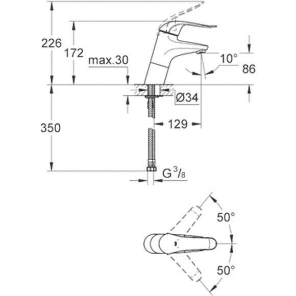 Смеситель для раковины Grohe Euroeco 32765000, фото 3