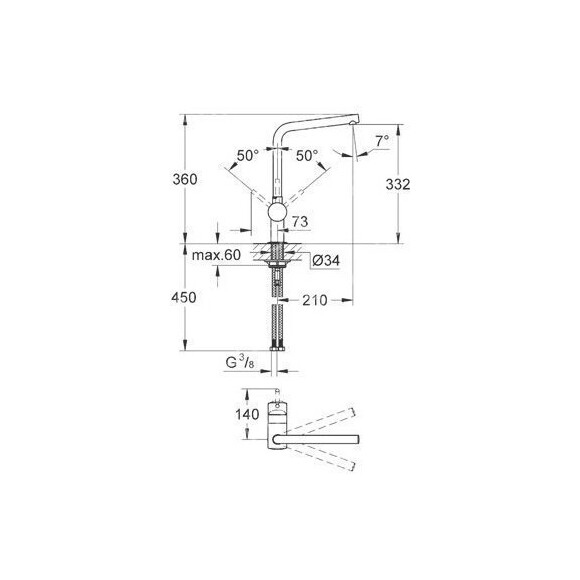 Змішувач для кухні Grohe Minta 31375000, фото , изображение 3