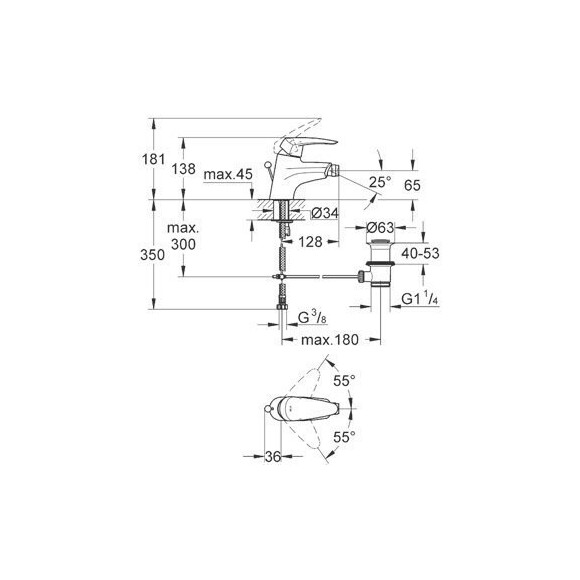 Змішувач для біде Grohe Eurodisc 33244001, фото , изображение 2