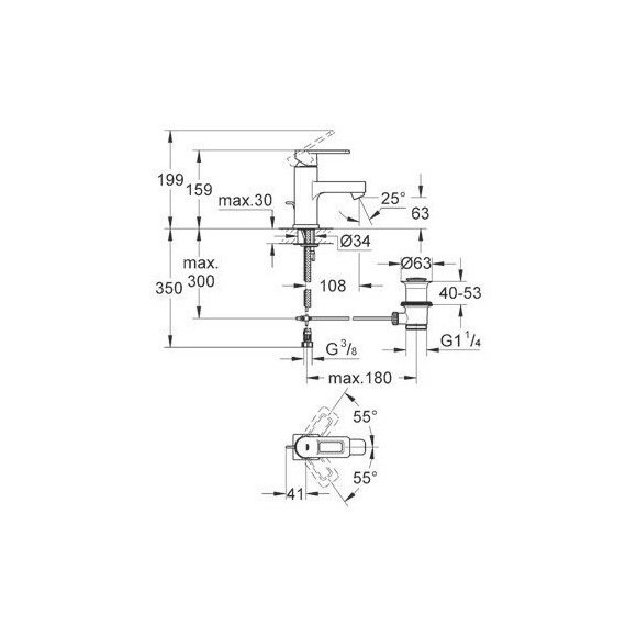 Смеситель для раковины Grohe Quadra 32631000, фото 2