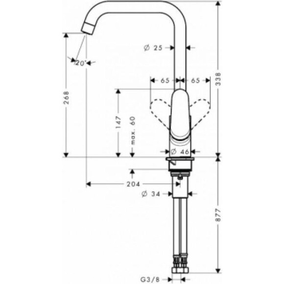 Змішувач для кухні Hansgrohe Focus E 31820800, фото , изображение 2