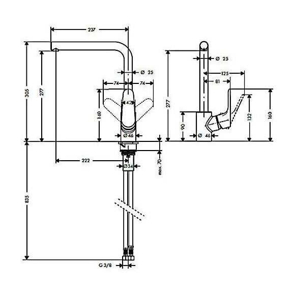 Змішувач для кухні Hansgrohe Focus 31817000, фото , изображение 3