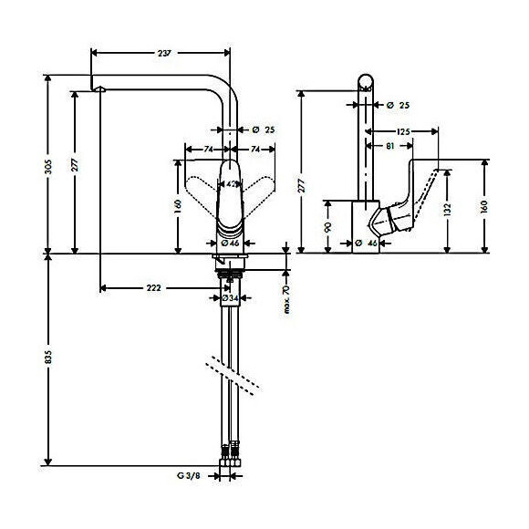 Змішувач для кухні Hansgrohe Focus 31817800, фото , изображение 6