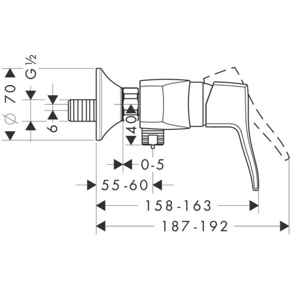 Змішувач для душу Hansgrohe Metris Classic 31672000, фото , изображение 7