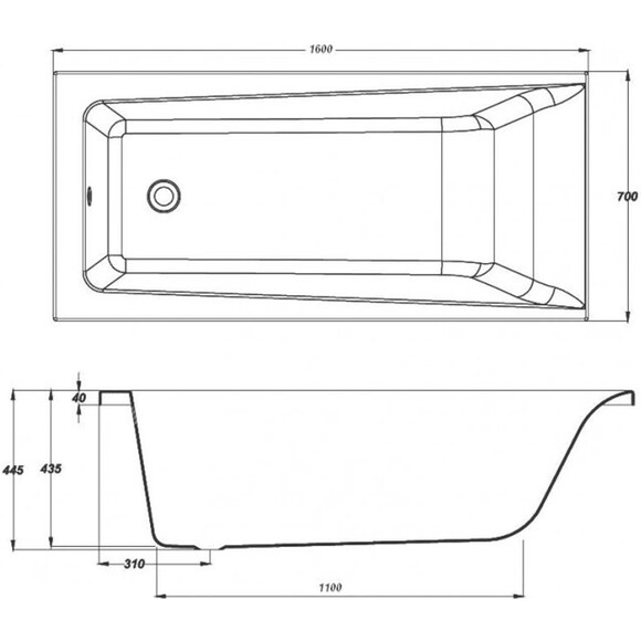 Ванна акрилова Cersanit Lorena S301-075, фото , изображение 2