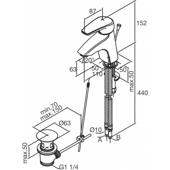 Змішувач для умивальника Damixa Elara 528210000, фото , изображение 2