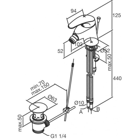 Змішувач для біде Damixa Lyra 518310000, фото , изображение 2