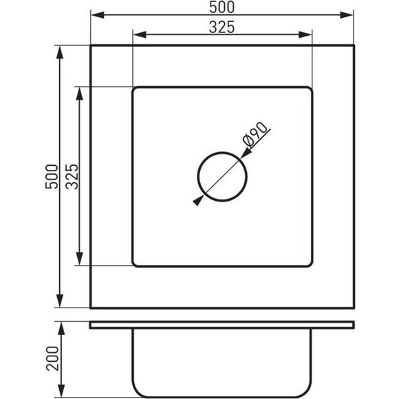 Мойка для кухни Ferro Kizz Sand DRG50/50S (50x50 см, песочная, с сифоном и клапаном-автоматом), фото 2