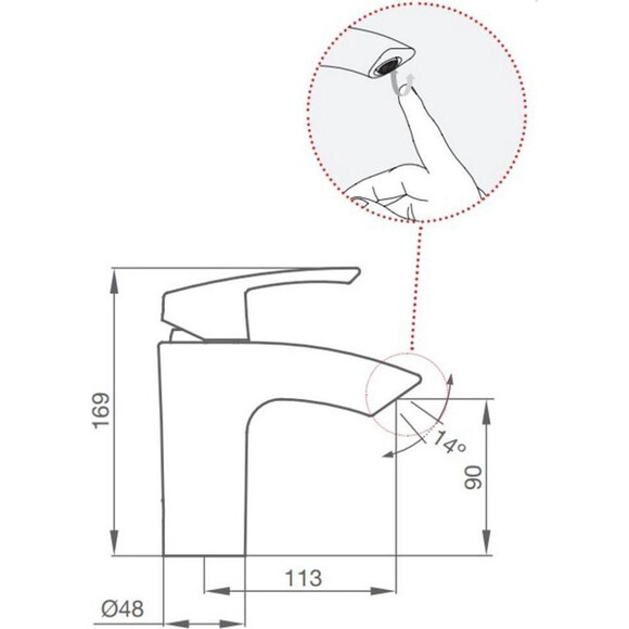 Змішувач для умивальника Grb Premier 50510500, фото , изображение 3