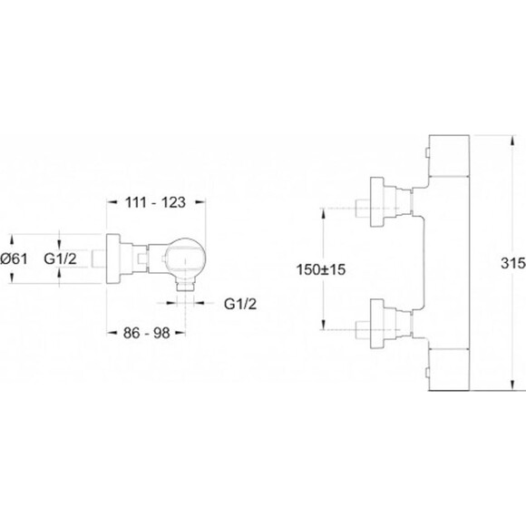 Термостат Jacob Delafon Aleo E72352-CP, фото , изображение 4