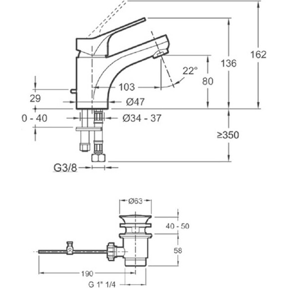 Однорычажный Смеситель для раковины Jacob Delafon Brive E75760-CP, фото 2