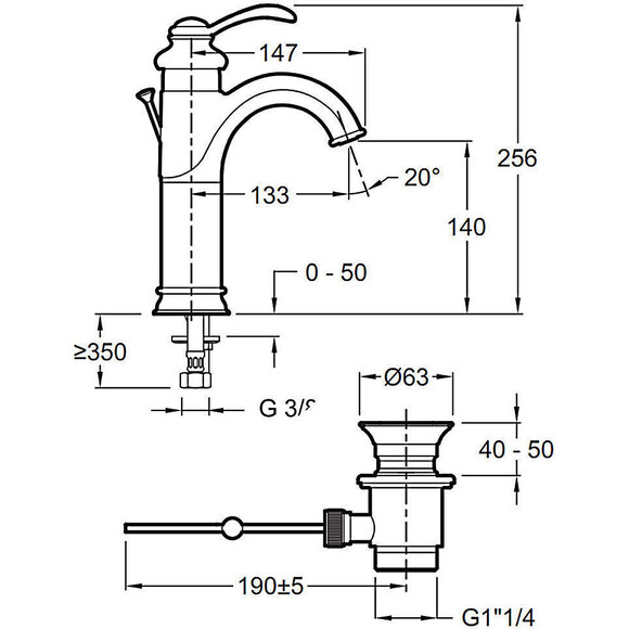 Смеситель для умывальника Jacob Delafon Fairfax E72091-CP, фото 3