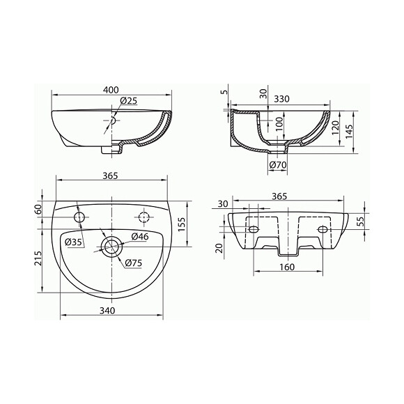 Раковина керамическая Kolo Freja L72340000, фото 4