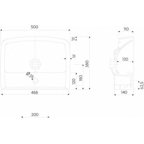 Раковина Kolo Rekord K91952000, фото , изображение 5
