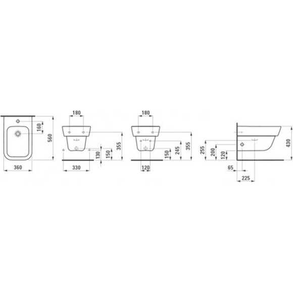 Подвесное биде Laufen Moderna Plus H8305410003041, фото 2