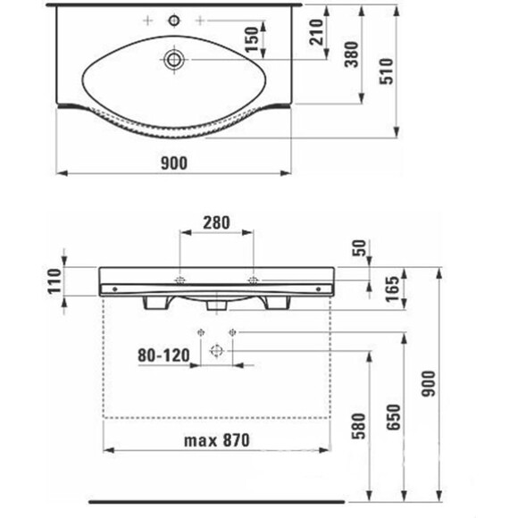Раковина в ванную Laufen Palace H8127020001041, фото 4