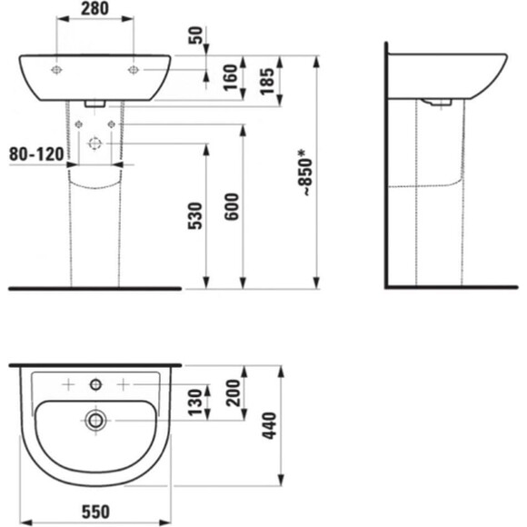 Раковина керамічна Laufen Pro B H8109510001041, фото , изображение 4