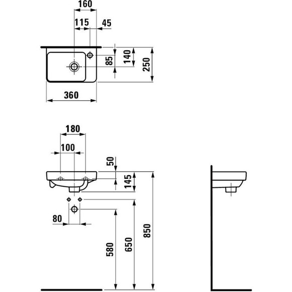 Міні-умивальник у ванну Laufen Pro S H8159600001041, фото , изображение 3