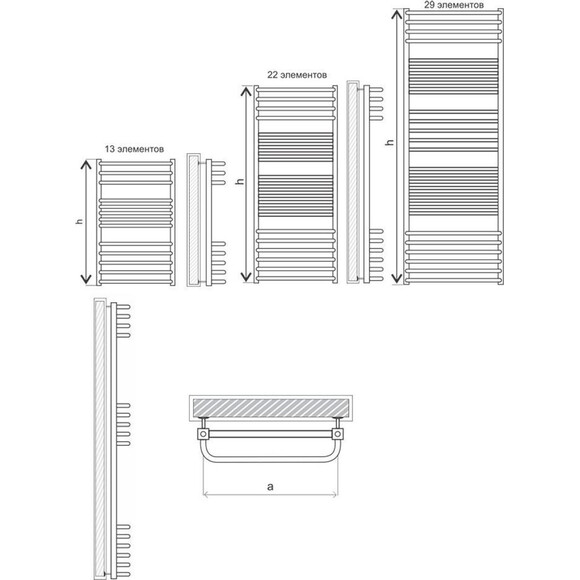 Водяной полотенцесушитель Mario Гера-Люкс 1.2.0504.03.P (4820111352234, 1750x600, хром/сатин/белый глянец/черный матовый/графит/золото/бронза), фото 6