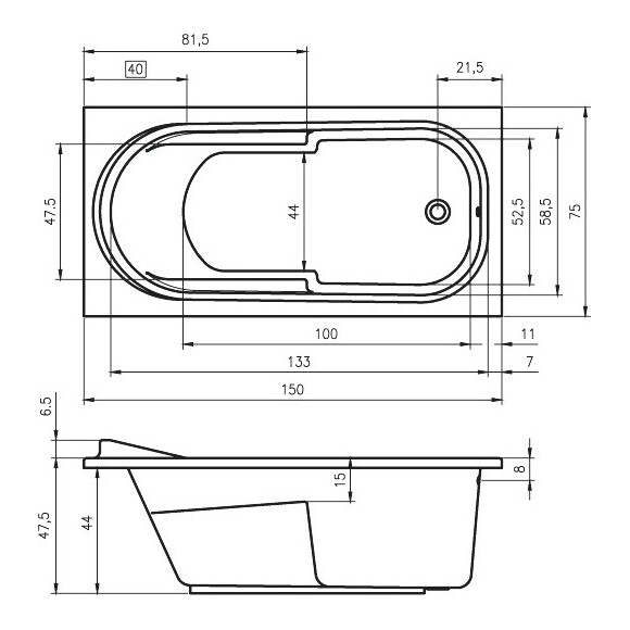 Прямоугольная ванна Columbia BA0200500000000, фото 2