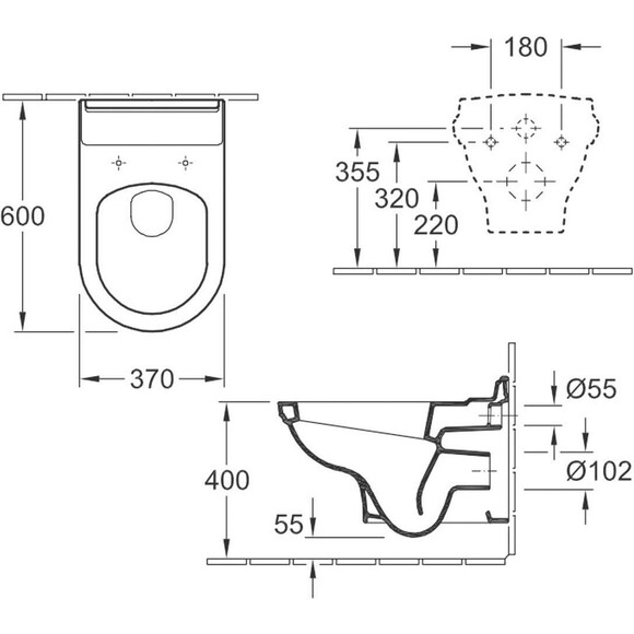 Унитаз без сиденья Villeroy & Boch Hommage 6661B0R1, фото 3