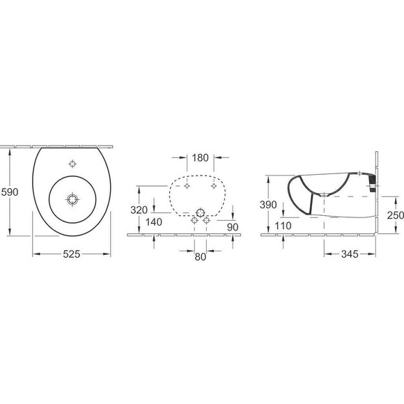 Подвесное биде Villeroy & Boch Pure Stone 547001U9, фото 2