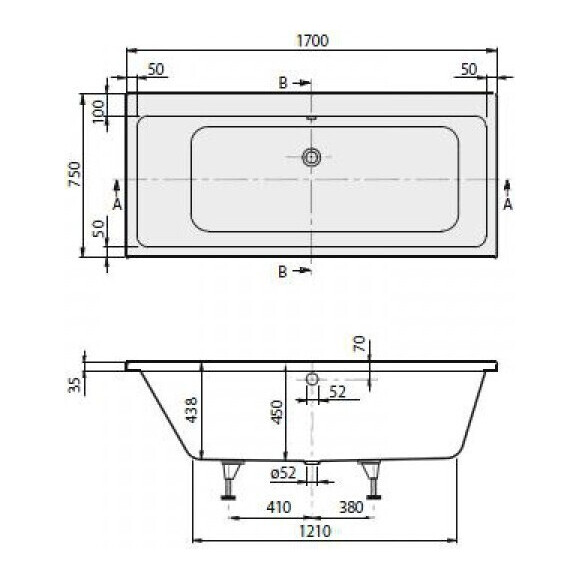 Ванна акрилова Villeroy & Boch Targa Style UBA177FRA2V-01, фото , изображение 2