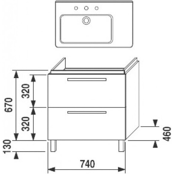 Тумба під умивальник Jika Cubito H4502081725001 (без раковини), фото , изображение 2