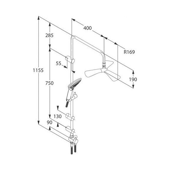 Душевая система Kludi Dual Shower System 670930500 (без смесителя), фото 2
