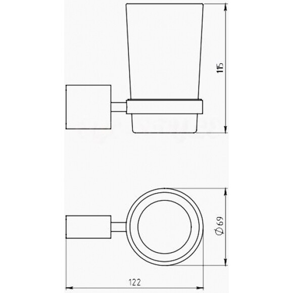 Склянка для зубних щіток Ferro Metalia Chrome 0006.0 (настінний), фото , изображение 2