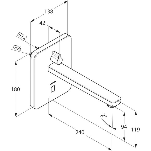 Внешняя часть смесителя скрытого монтажа для умывальника Kludi Zenta SL 3840005 (сенсорная), фото 3