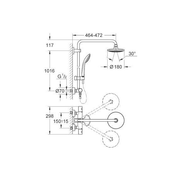 Душова система Grohe Euphoria 27615000, фото , изображение 2