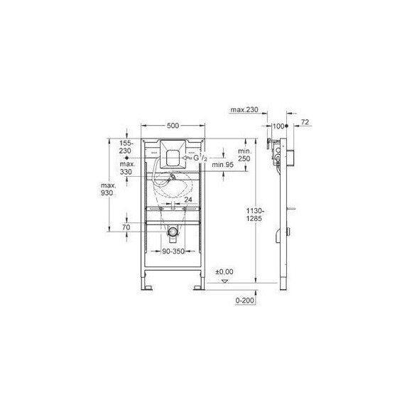 Инсталляция для писсуара Grohe Rapid Sl 38803001, фото 2