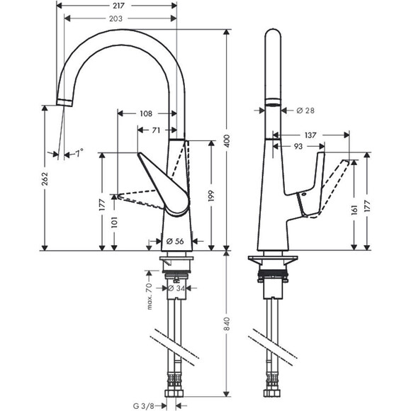 Кухонний змішувач Hansgrohe Talis S 72810000, фото , изображение 2