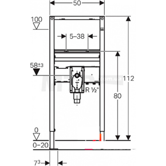 Інсталяція для раковин Geberit Duofix 111.563.00.1, фото , изображение 2