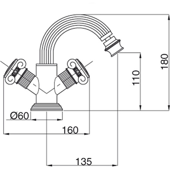 Смеситель для биде Bugnatese Olympia OLYCR8444, фото 2