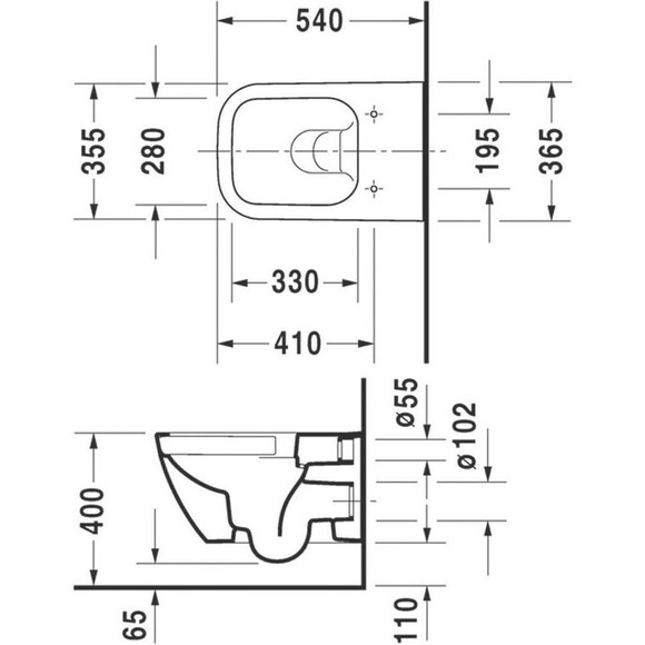 Подвесной унитаз без крышки Duravit Happy D.2 2222090000, фото 2