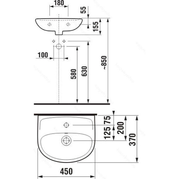 Умивальник підвісний Jika Lyra Plus H8153820001041, фото , изображение 2