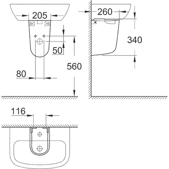 Полупьедестал Grohe Bau Ceramic 39426000, фото 3