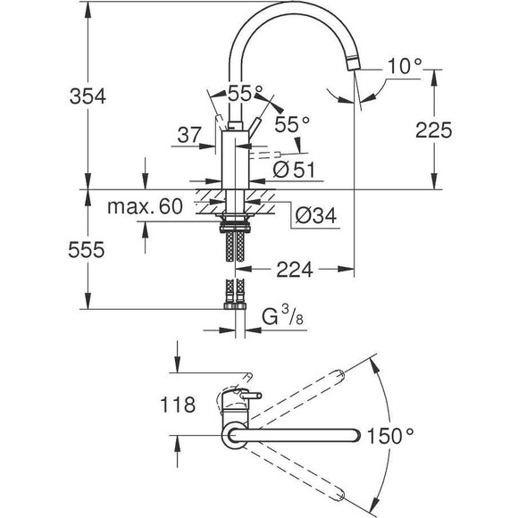 Змішувач для кухні Grohe Concetto 32661003, фото , изображение 5