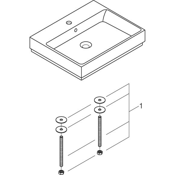 Раковина накладна 60 см Grohe Cube Ceramic 3947700H, фото , изображение 7