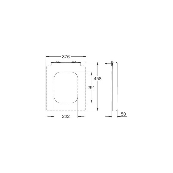 Сидіння для унітазу з мікроліфтом Grohe Cube Ceramic 39488000, фото , изображение 6