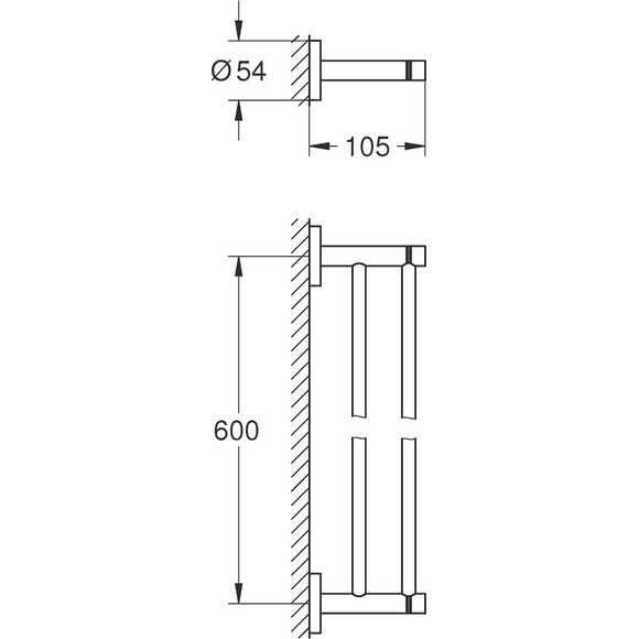 Полотенцедержатель двойной 60 см Grohe Essentials 40802AL1, фото 2
