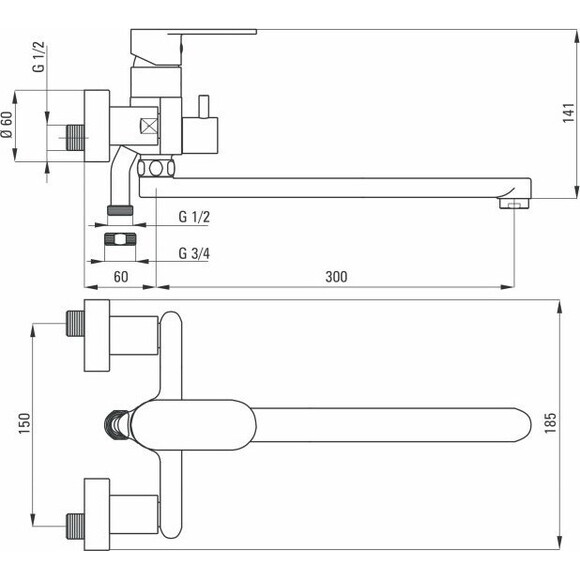 Змішувач для ванни Deante Alpinia BGA 056M, фото , изображение 4