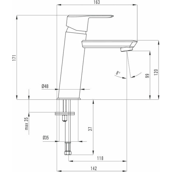 Смеситель для раковины Deante Arnika BQA N21M, фото 2