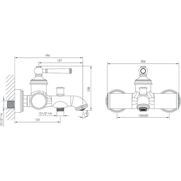 Змішувач для ванни Imprese Hydrant ZMK031806040, фото , изображение 2