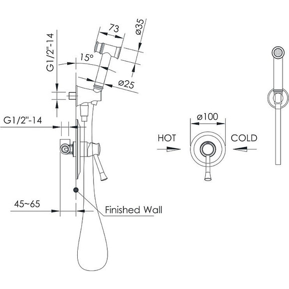 Набір для гігієнічного душу Imprese Podzima Ledove ZMK01170112, фото , изображение 2