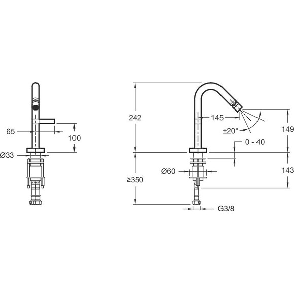 Смеситель для биде Jacob Delafon Stillness E971-4-CP, фото 2